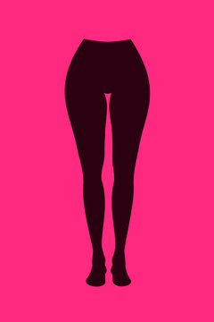 Thigh gap - beautiful and attractive woman has gap between legs - slim and  lean body. Vector illustration Stock Vector