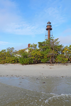 Sanibel Island or Point Ybel Light in Florida vertical