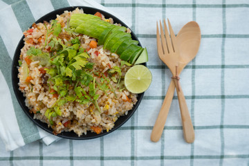 Asian fried rice with eggs