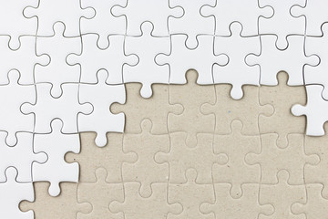 White jigsaw puzzle as background