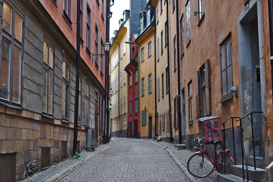 Gamla stan or old street of stockholm