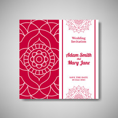 wedding invitation with mandala ornament