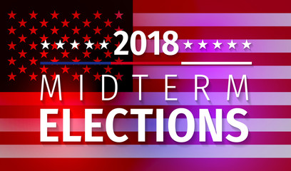 Naklejka na ściany i meble USA ELECTION 2018. VOTE Nov 6 2018. 2018 Midterm Congressional Elections.