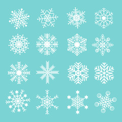 set of vector snowflakes icon, vector illustration.