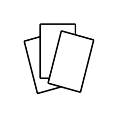 Black & white vector illustration of calligraphy paper. Line icon of material for handwriting & lettering. Stationary supplies for drawing decorative vintage letters. Isolated on white background