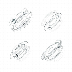 Set digital futuristic user interfaces, HUD for app and web. Abstract vector illustration futuristic concept.