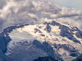Marmolada glacier in Italian Dolomites