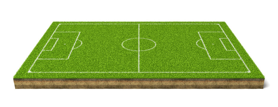 3d rendering of a soccer grass sport field with white lines