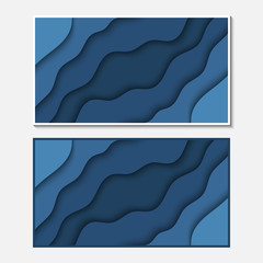 Banner with wavy lines. Abstract wavy paper cut background.