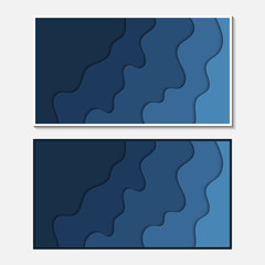 Banner with wavy lines. Abstract wavy paper cut background.