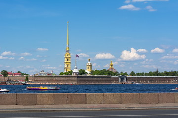 Fototapeta na wymiar Peter and Paul Fortress and Neva river, Saint Petersburg, Russia