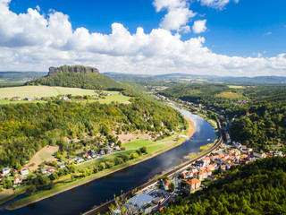 Elbe river valley view