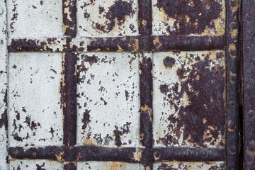 Close up old rusty church gate background texture