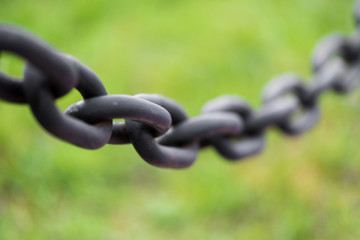 Macro shot of anchor chain