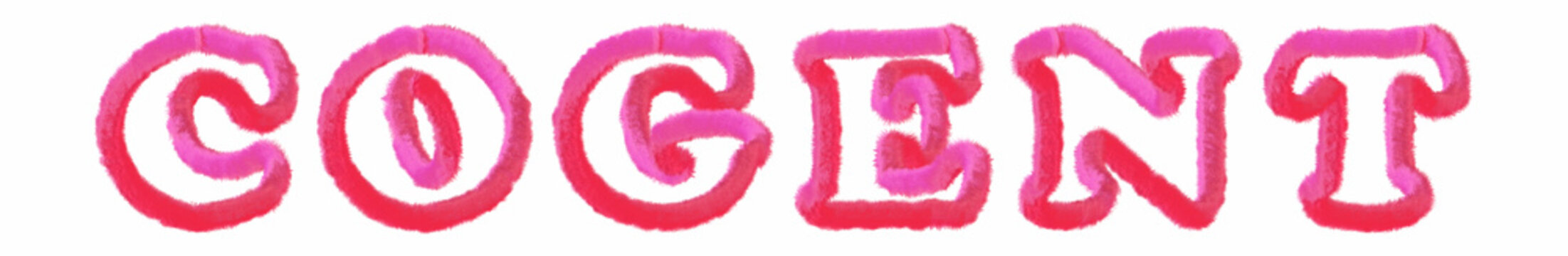 Cogent - clear pink text written on white background