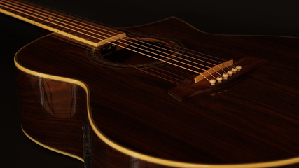 Fototapeta na wymiar acoustic guitar made of real wood