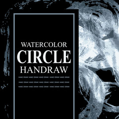 CIRCLE silver vector creative artistic card. Abstract watercolor hand drawn, hand painted advertising design card.