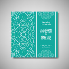 wedding invitation with mandala ornament