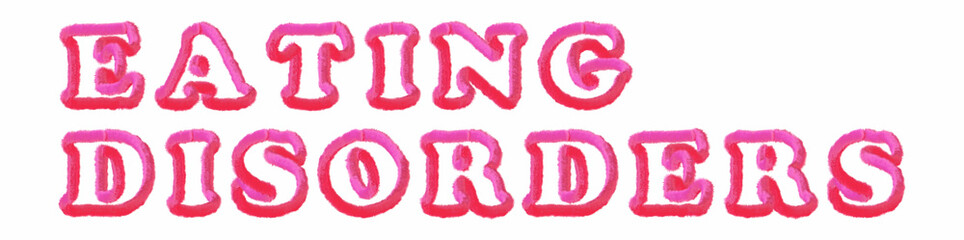 Eating Disorders - clear pink text written on white background