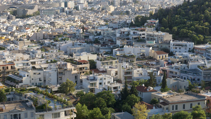 Fototapeta premium City streets of Athens, Greece, seen from above