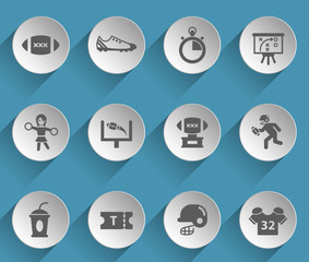 Fototapeta premium american football web icons on light paper circles