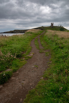 Dunstanburgh Castle on the Northumberland Coastline, England