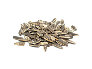 Sunflower seeds isolated on white background