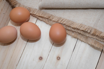 Egg on a burlap sack