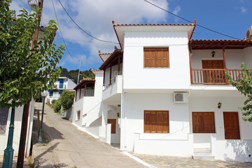 Fototapeta na wymiar Glossa architecture building skopelos island greece 