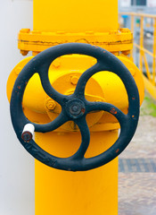 Large manual handwheel on a valve