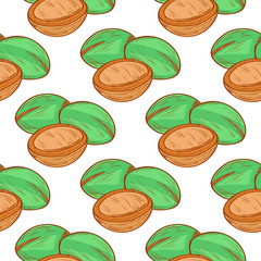 Argan. Background, wallpaper, seamless. Sketch.