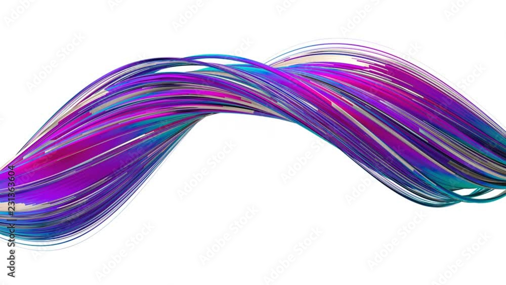 Poster abstract 3d rendering of twisted lines. modern background design, animation of a futuristic shape, 4
