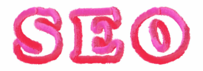 Seo - clear pink text written on white background