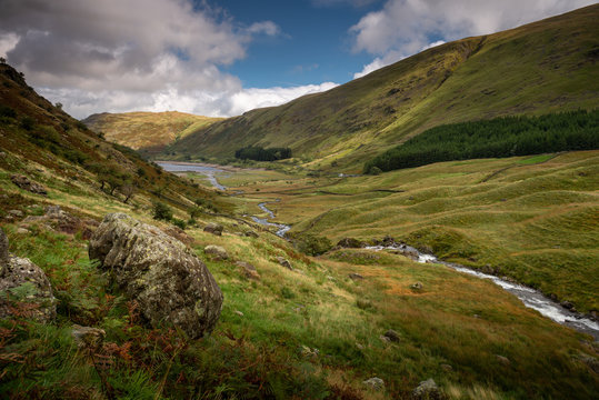 Hiking at Haweswater Reservoir, Lake District, England