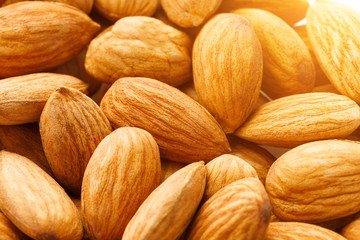 Almond. Almonds macro. Almonds background. Almond nuts