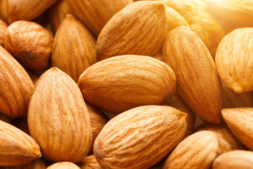 Almond. Almonds macro. Almonds background. Almond nuts
