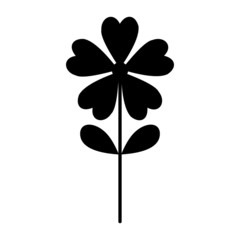 A black and white vector silhouette of a flower