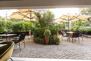 Garden restaurant in city center