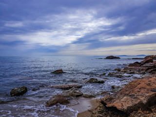 Meer Küste Wolken Harmonie Balance Ruhe Entspannung