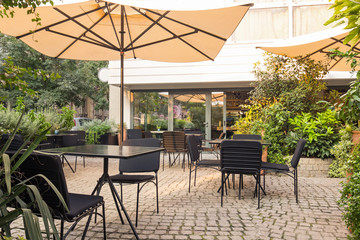 Garden restaurant in city center