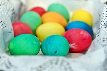 Fototapeta na wymiar Paschal Colorful Easter Eggs