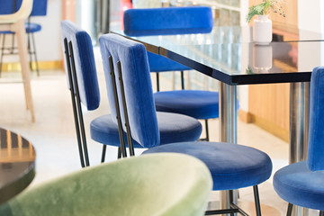 Modern restaurant interior in city center