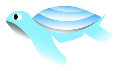 Bluish turtle moving forward.