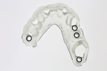 Dental standard template for implantation on a white background, shot in the style of minimalism