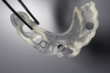 Dental implant template for two printed on 3D printer