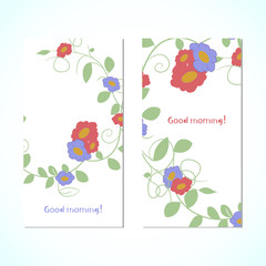 Pattern with flowers. Good morning. Set.