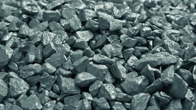 Raw Metal Ore Rocks Moving Shot