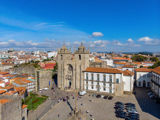 Porto old town view with Cathedral towers, Portugal