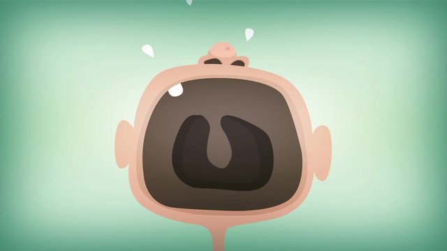 Cartoon Baby's Mouth Screaming And Yelling Loopable/
Animation of a 4k funny cartoon baby mouth screaming and yelling with retro texture over