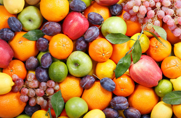 mix of fresh fruits as background